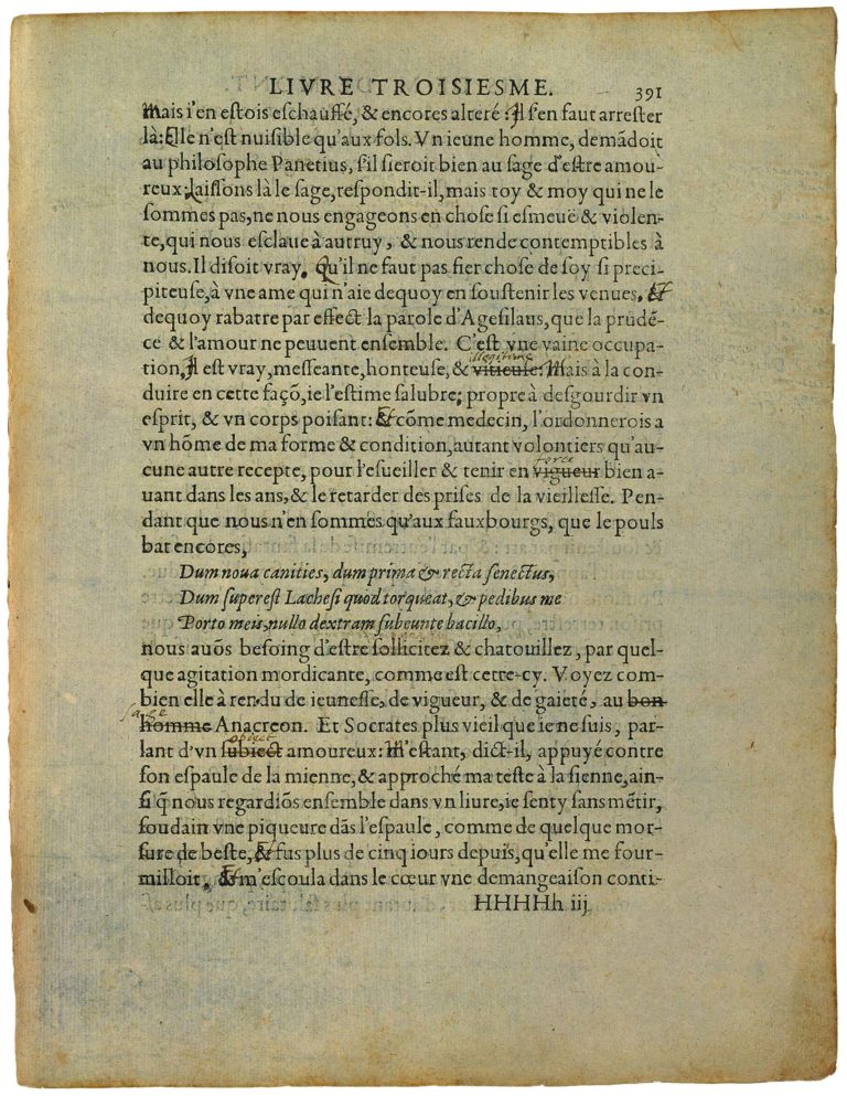 Sur Des Vers De Virgile de Michel de Montaigne - Essais - Livre 3 Chapitre 5 - Édition de Bordeaux - 048