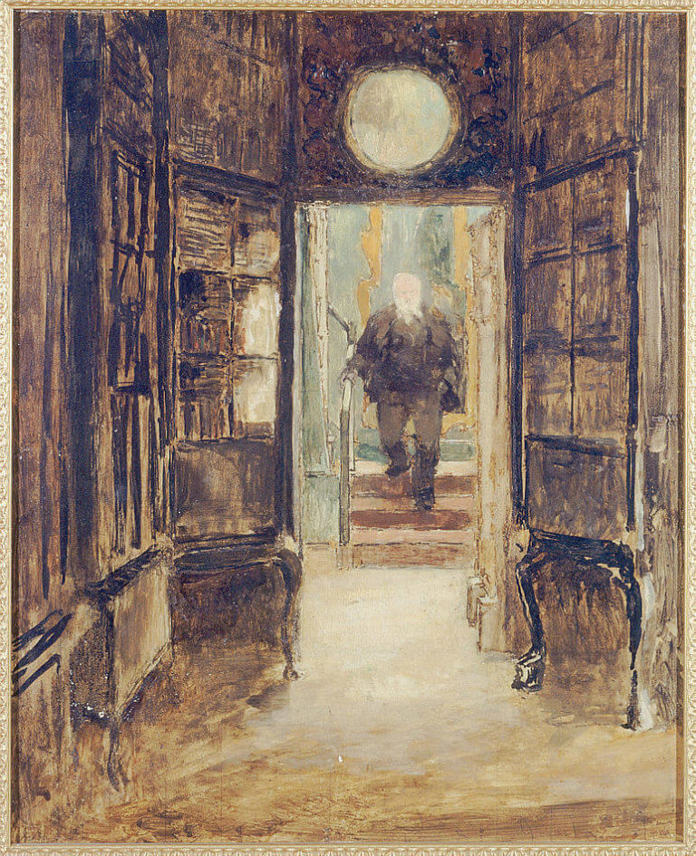 Trois Ans Après de Victor Hugo dans Les Contemplations - Peinture de Georges Hugo - Victor Hugo descendant le look-out à Hauteville House - 1925