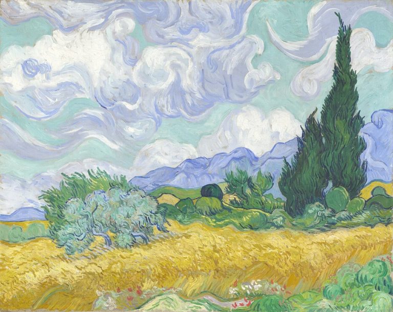 À Jules J. de Victor Hugo dans Les Contemplations - Peinture de Vincent van Gogh - Champ de blé avec cyprès - 1889