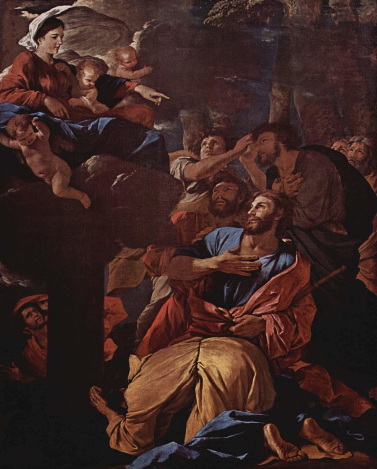 Apparition de Victor Hugo dans Les Contemplations - Peinture de Nicolas Poussin - Apparition de la Vierge à saint Jacques le Majeur - 1630