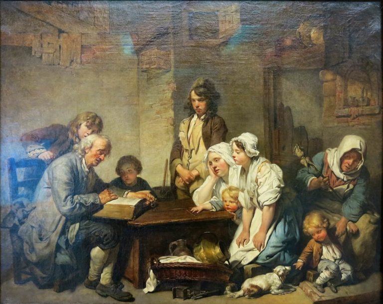 Aux Feuillantines de Victor Hugo dans Les Contemplations - Peinture de Jean-Baptiste Greuze - La lecture de la Bible - 1755