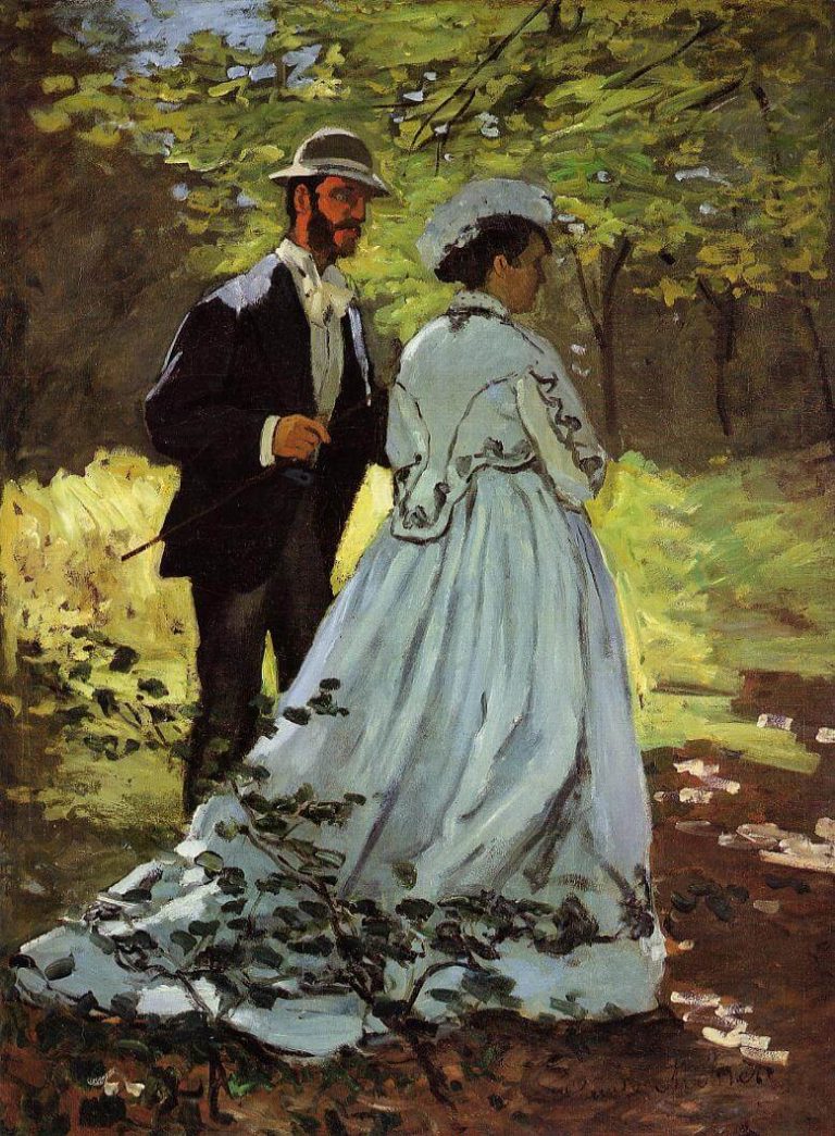 Ce Qui Retient Nina de Arthur Rimbaud dans Poésies Complètes - Peinture de Claude Monet - Les promeneurs - 1865