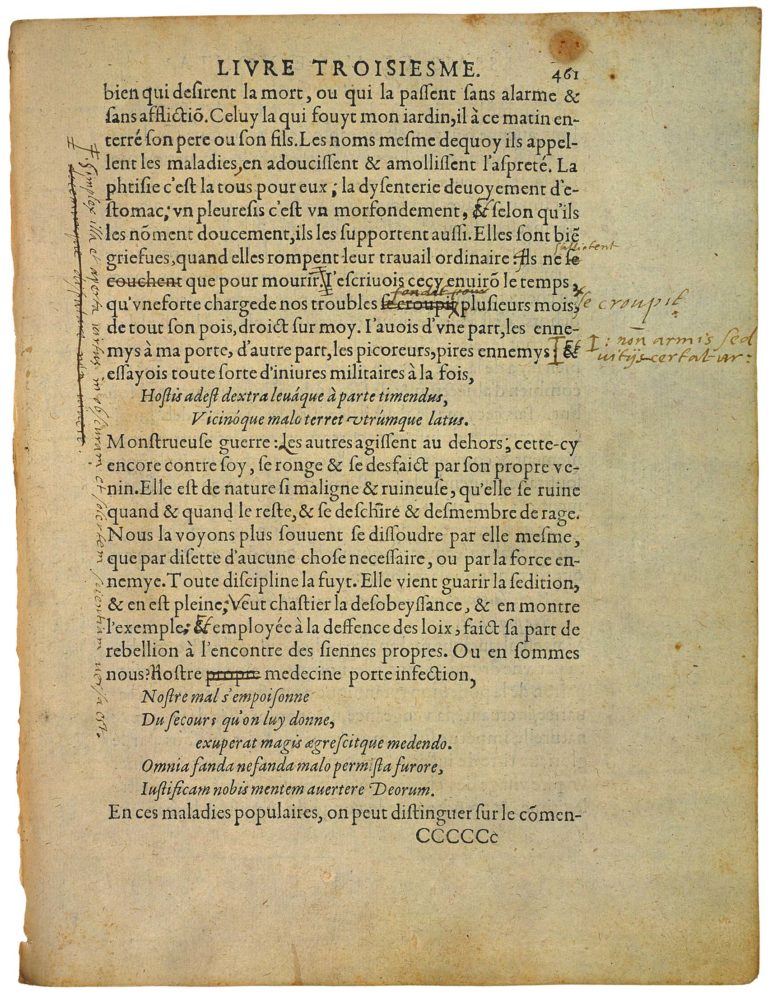 De La Phisionomie de Michel de Montaigne - Essais - Livre 3 Chapitre 12 - Édition de Bordeaux - 005