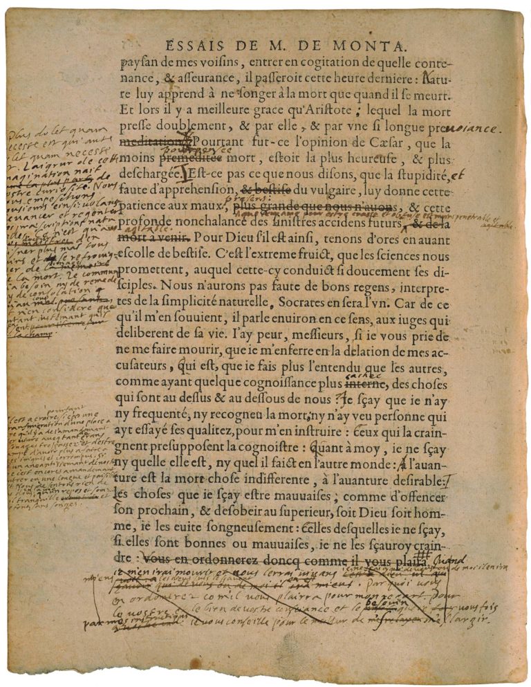 De La Phisionomie de Michel de Montaigne - Essais - Livre 3 Chapitre 12 - Édition de Bordeaux - 014