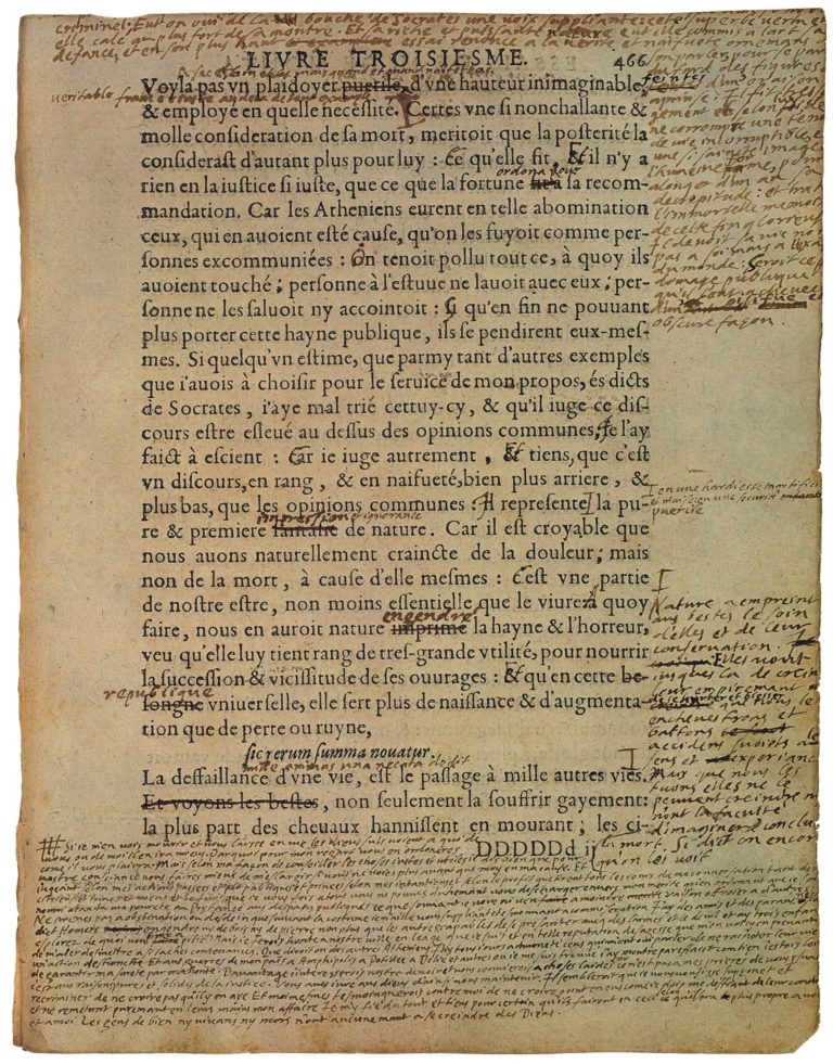 De La Phisionomie de Michel de Montaigne - Essais - Livre 3 Chapitre 12 - Édition de Bordeaux - 015