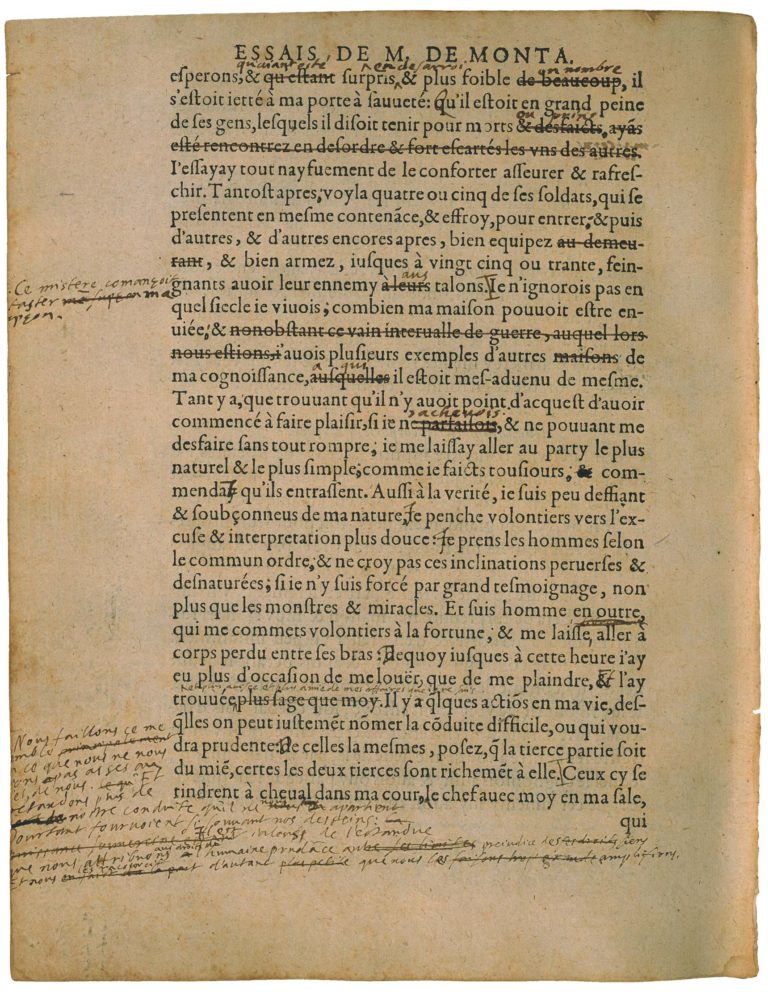 De La Phisionomie de Michel de Montaigne - Essais - Livre 3 Chapitre 12 - Édition de Bordeaux - 020