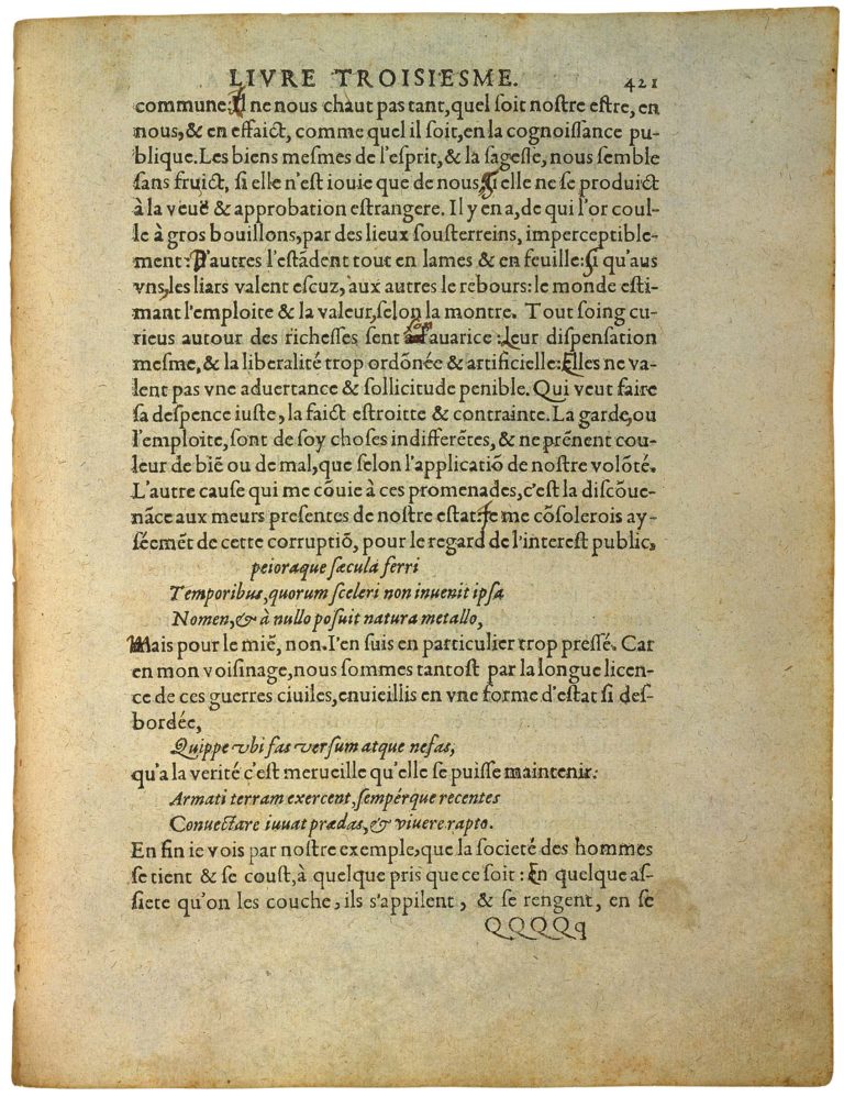 De La Vanité de Michel de Montaigne - Essais - Livre 3 Chapitre 9 - Édition de Bordeaux - 011