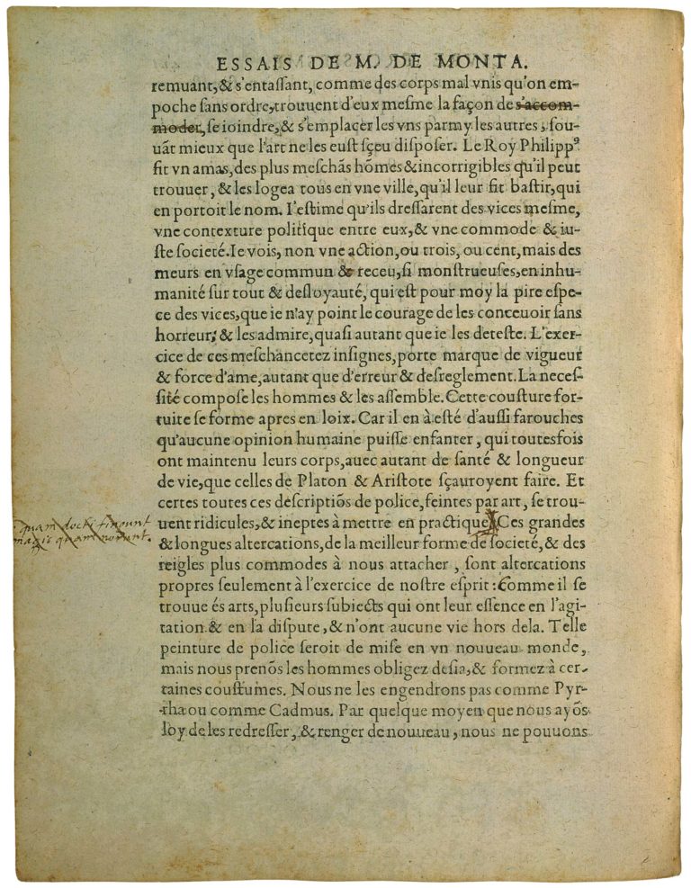 De La Vanité de Michel de Montaigne - Essais - Livre 3 Chapitre 9 - Édition de Bordeaux - 012