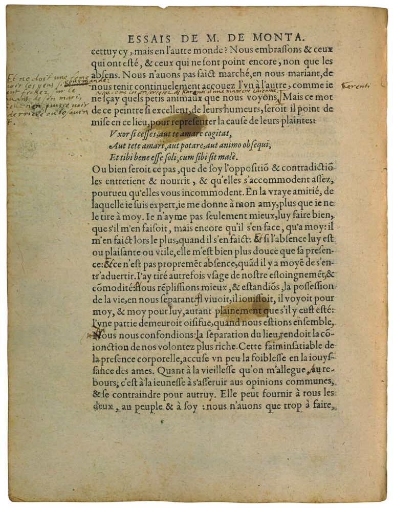 De La Vanité de Michel de Montaigne - Essais - Livre 3 Chapitre 9 - Édition de Bordeaux - 030