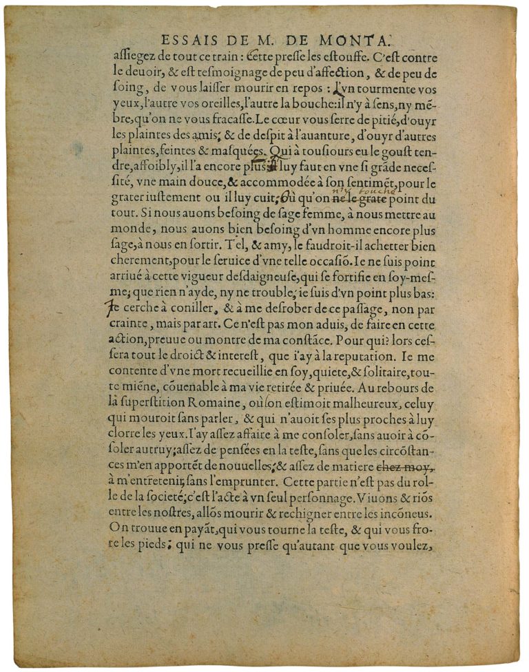 De La Vanité de Michel de Montaigne - Essais - Livre 3 Chapitre 9 - Édition de Bordeaux - 032