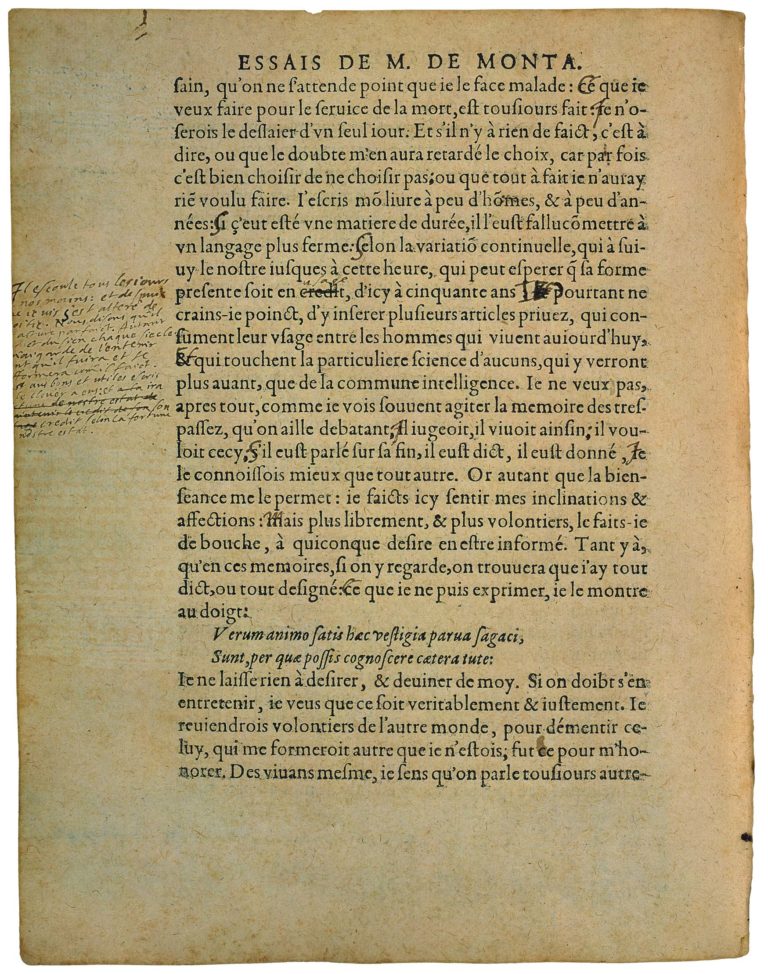 De La Vanité de Michel de Montaigne - Essais - Livre 3 Chapitre 9 - Édition de Bordeaux - 036