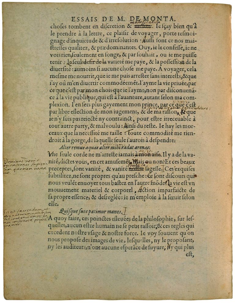 De La Vanité de Michel de Montaigne - Essais - Livre 3 Chapitre 9 - Édition de Bordeaux - 042