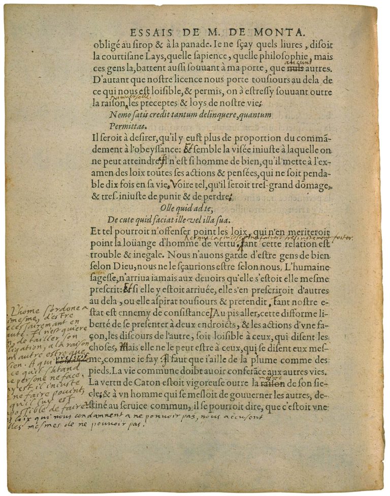 De La Vanité de Michel de Montaigne - Essais - Livre 3 Chapitre 9 - Édition de Bordeaux - 044