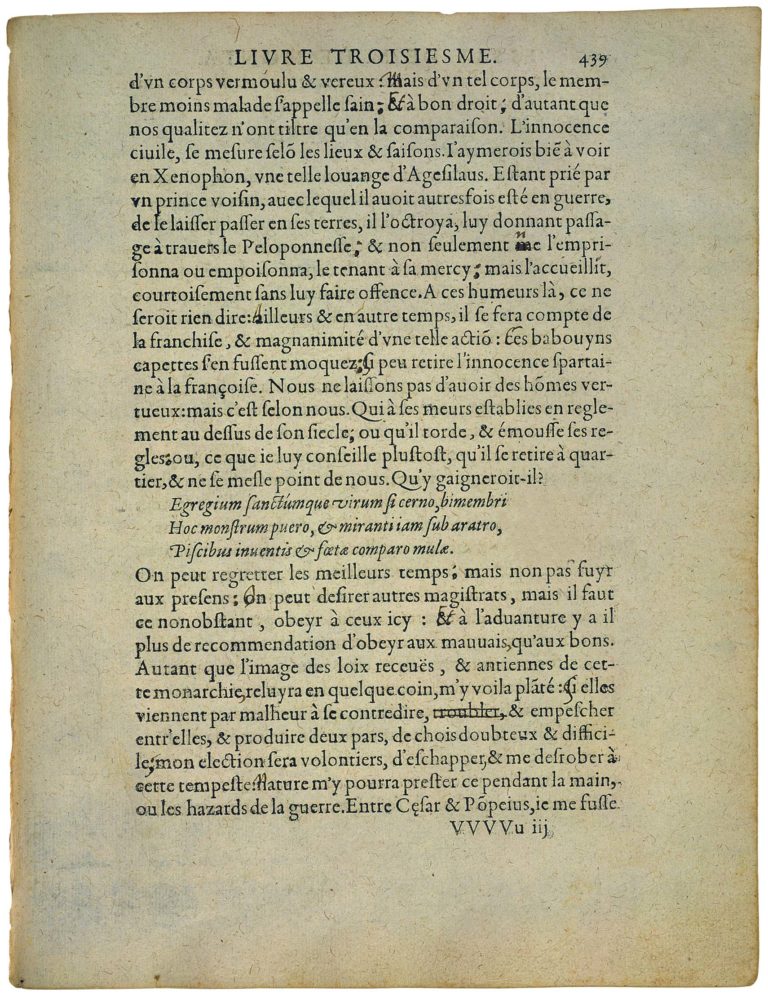 De La Vanité de Michel de Montaigne - Essais - Livre 3 Chapitre 9 - Édition de Bordeaux - 047