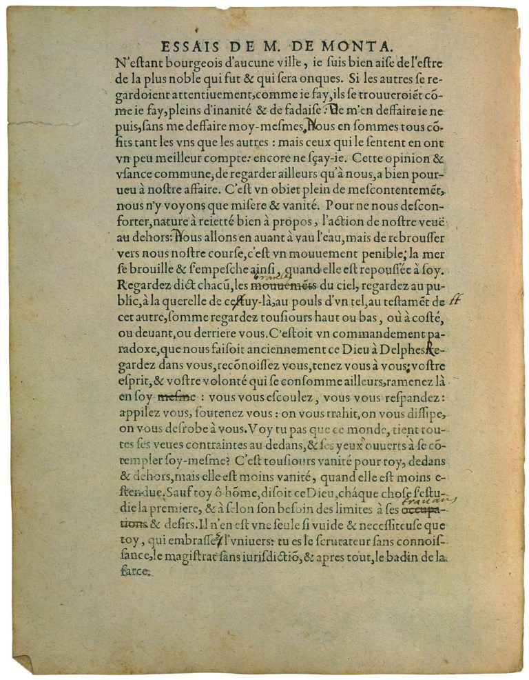 De La Vanité de Michel de Montaigne - Essais - Livre 3 Chapitre 9 - Édition de Bordeaux - 054