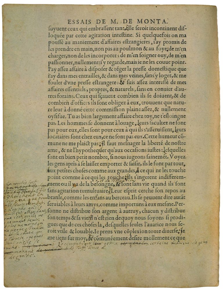 De Mesnager Sa Volonté de Michel de Montaigne - Essais - Livre 3 Chapitre 10 - Édition de Bordeaux - 002