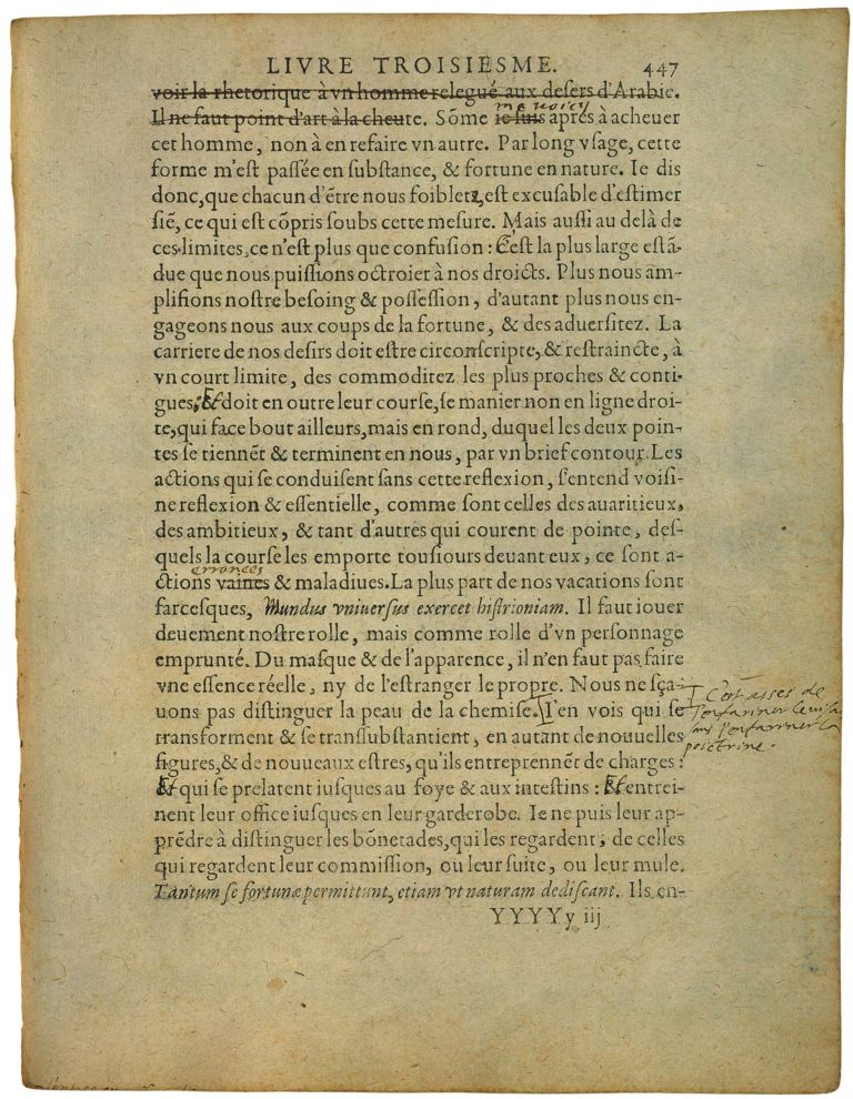 De Mesnager Sa Volonté de Michel de Montaigne - Essais - Livre 3 Chapitre 10 - Édition de Bordeaux - 009