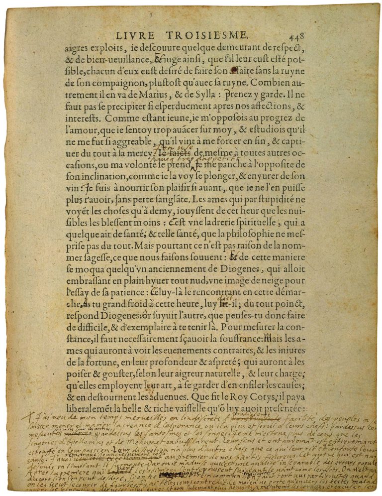 De Mesnager Sa Volonté de Michel de Montaigne - Essais - Livre 3 Chapitre 10 - Édition de Bordeaux - 011