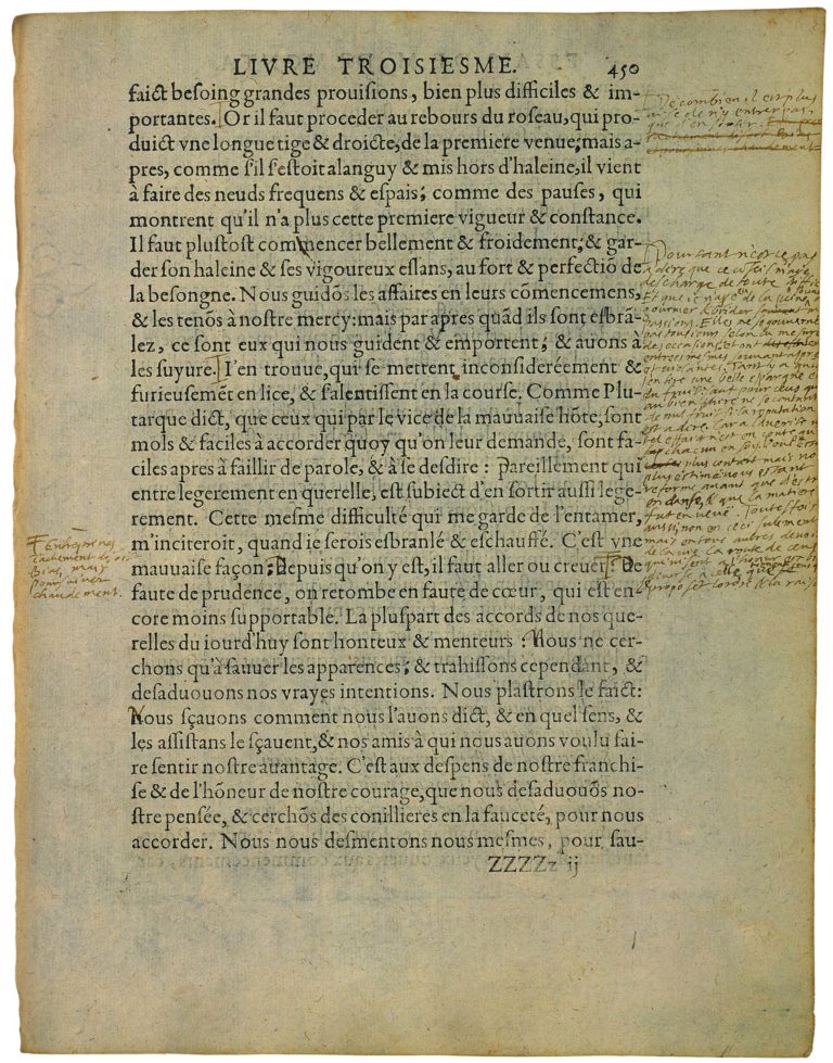 De Mesnager Sa Volonté de Michel de Montaigne - Essais - Livre 3 Chapitre 10 - Édition de Bordeaux - 015