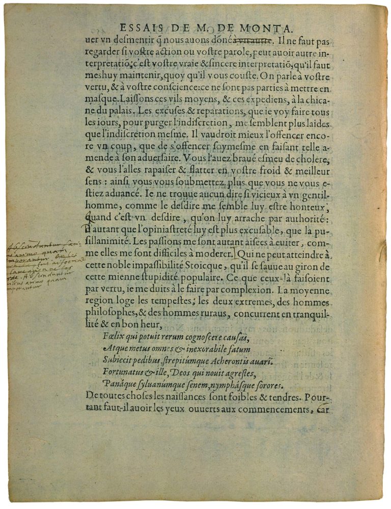 De Mesnager Sa Volonté de Michel de Montaigne - Essais - Livre 3 Chapitre 10 - Édition de Bordeaux - 016