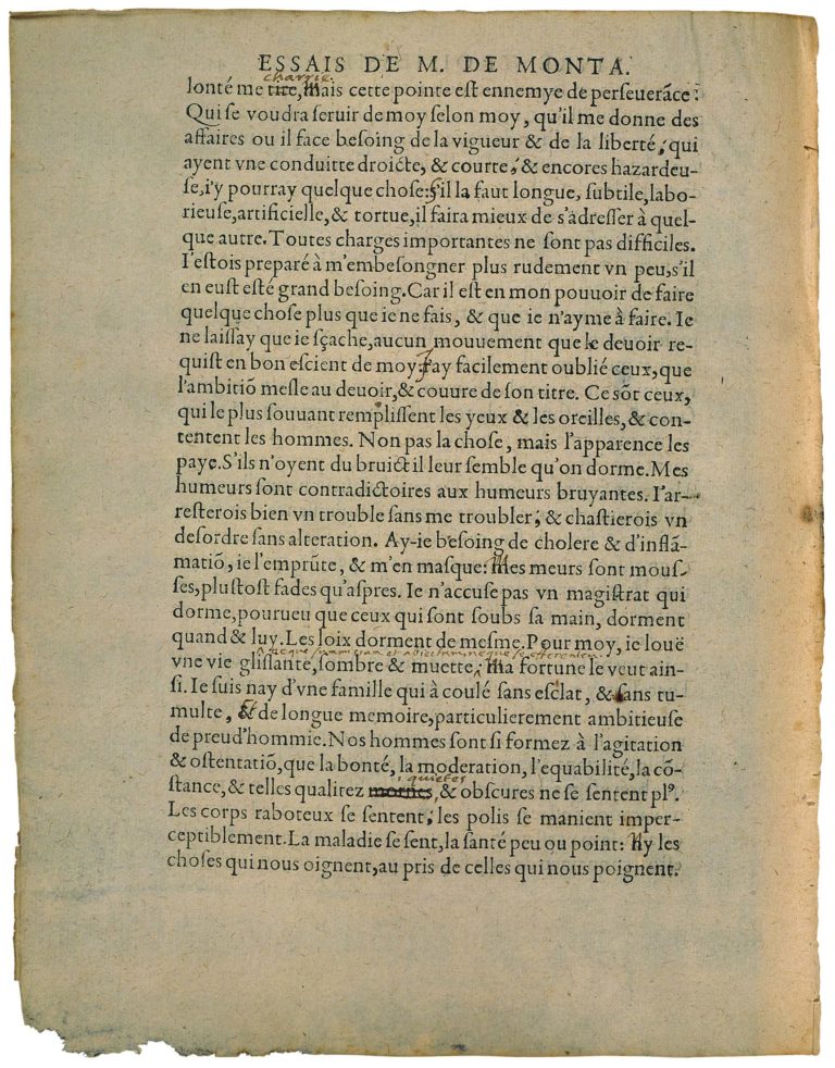 De Mesnager Sa Volonté de Michel de Montaigne - Essais - Livre 3 Chapitre 10 - Édition de Bordeaux - 018