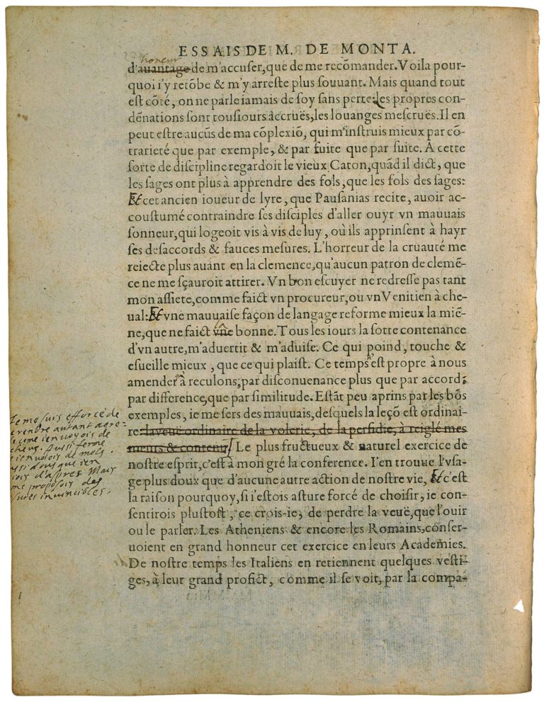 De l’Art De Conférer de Michel de Montaigne - Essais - Livre 3 Chapitre 8 - Édition de Bordeaux - 002