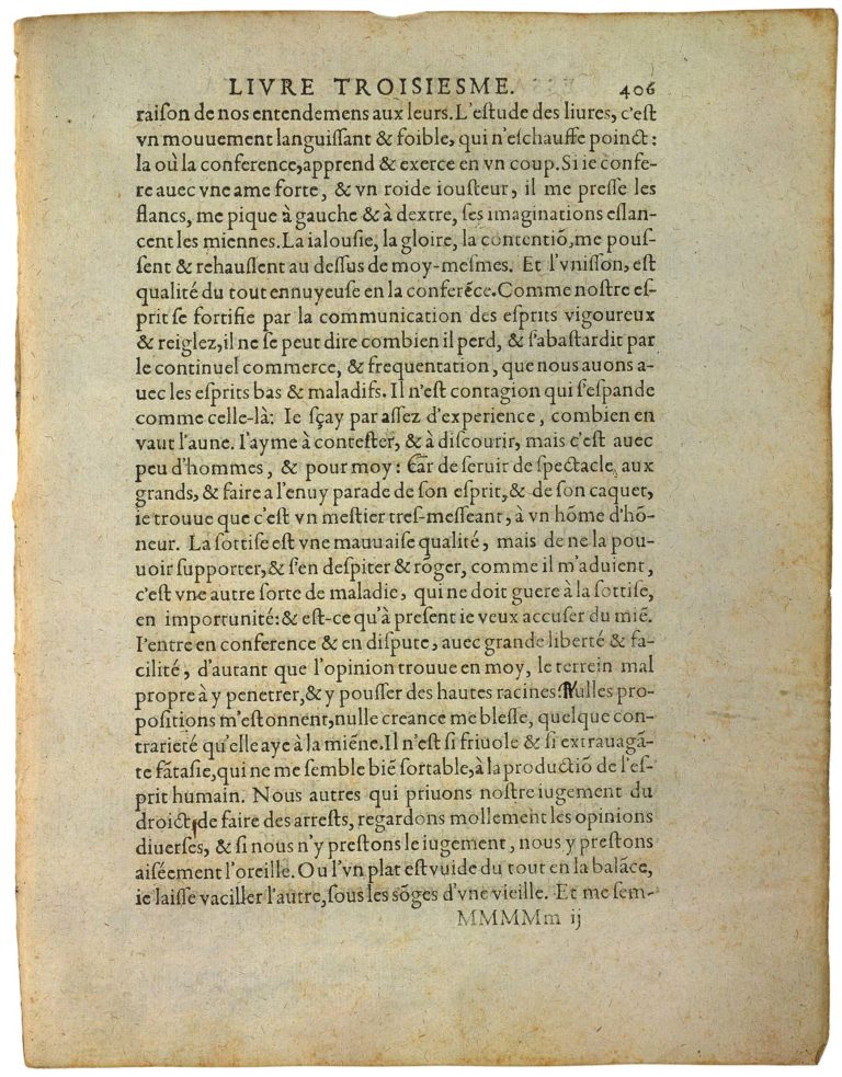 De l’Art De Conférer de Michel de Montaigne - Essais - Livre 3 Chapitre 8 - Édition de Bordeaux - 003