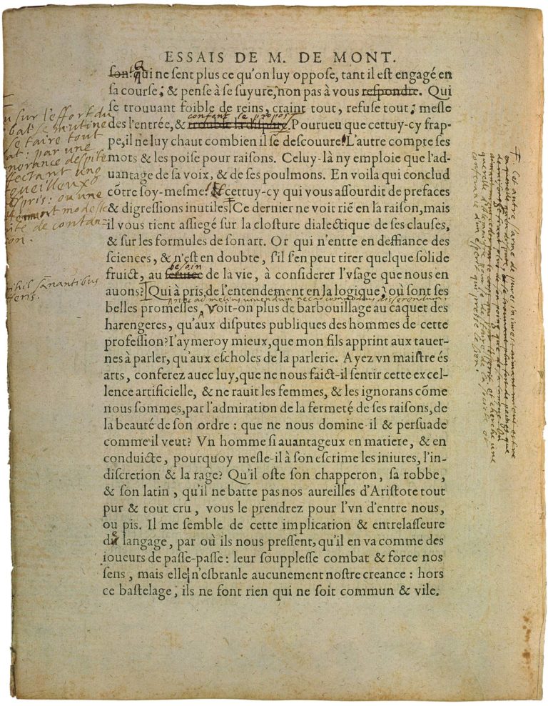 De l’Art De Conférer de Michel de Montaigne - Essais - Livre 3 Chapitre 8 - Édition de Bordeaux - 006