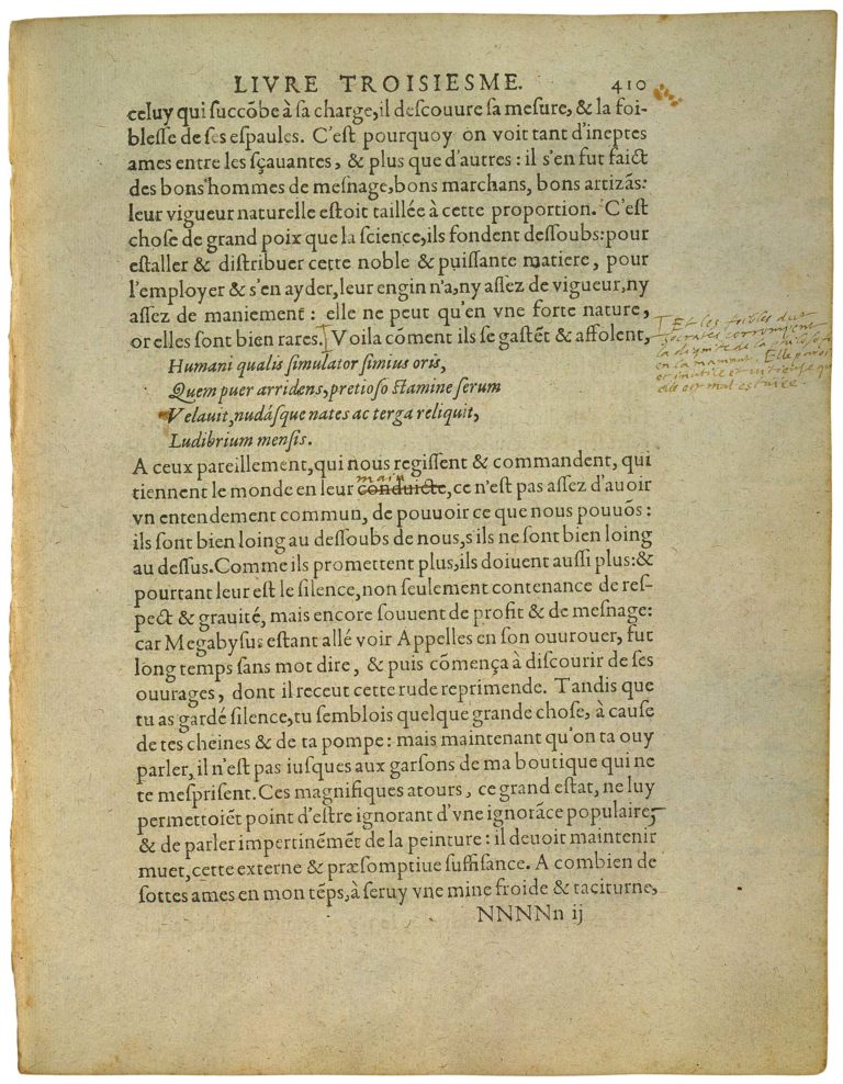 De l’Art De Conférer de Michel de Montaigne - Essais - Livre 3 Chapitre 8 - Édition de Bordeaux - 011