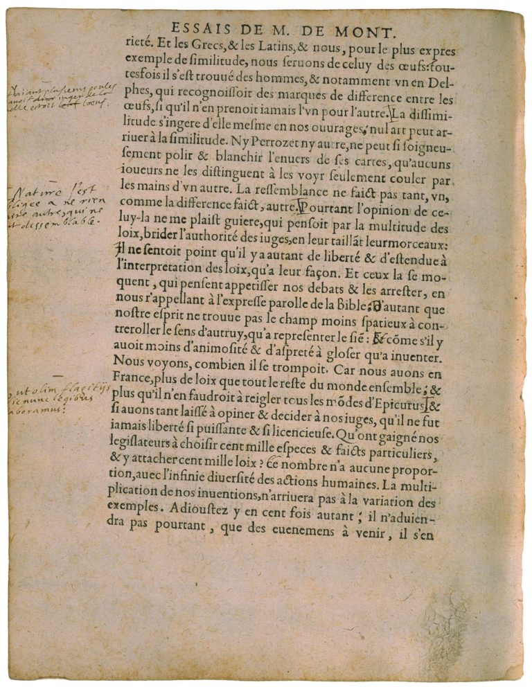 De l’Experience de Michel de Montaigne - Essais - Livre 3 Chapitre 13 - Édition de Bordeaux - 002