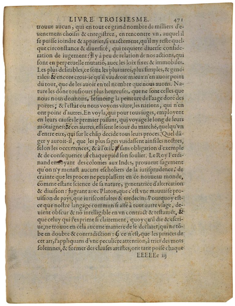 De l’Experience de Michel de Montaigne - Essais - Livre 3 Chapitre 13 - Édition de Bordeaux - 003