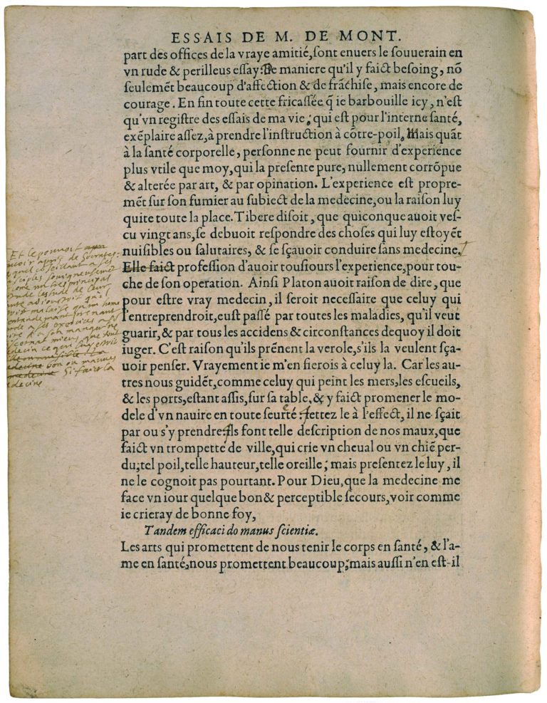 De l’Experience de Michel de Montaigne - Essais - Livre 3 Chapitre 13 - Édition de Bordeaux - 016