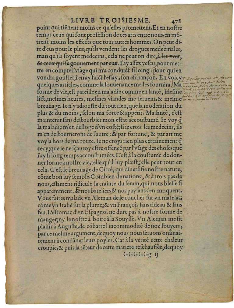 De l’Experience de Michel de Montaigne - Essais - Livre 3 Chapitre 13 - Édition de Bordeaux - 017