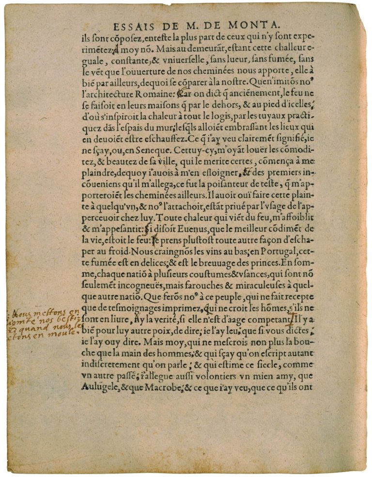 De l’Experience de Michel de Montaigne - Essais - Livre 3 Chapitre 13 - Édition de Bordeaux - 018