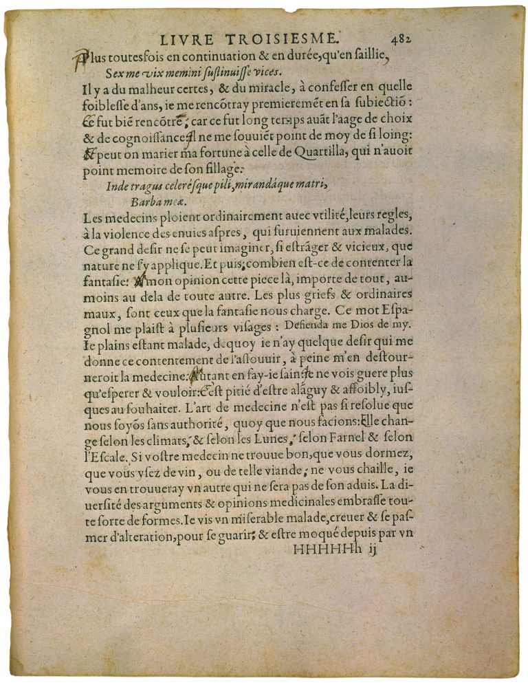 De l’Experience de Michel de Montaigne - Essais - Livre 3 Chapitre 13 - Édition de Bordeaux - 025