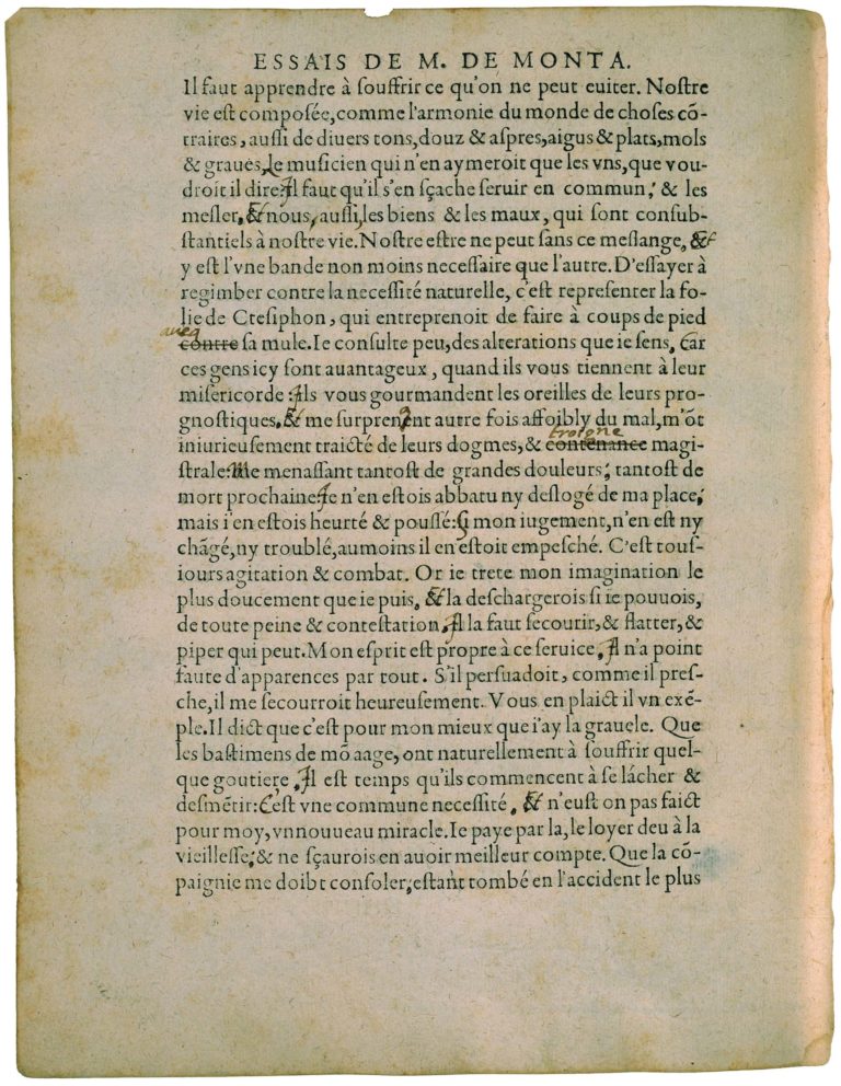 De l’Experience de Michel de Montaigne - Essais - Livre 3 Chapitre 13 - Édition de Bordeaux - 028