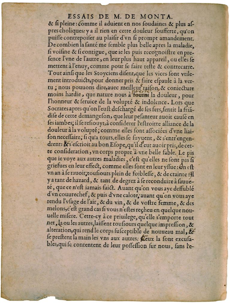 De l’Experience de Michel de Montaigne - Essais - Livre 3 Chapitre 13 - Édition de Bordeaux - 032