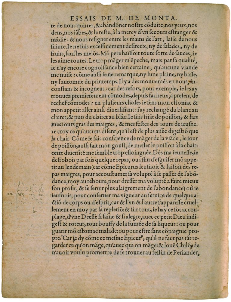 De l’Experience de Michel de Montaigne - Essais - Livre 3 Chapitre 13 - Édition de Bordeaux - 042