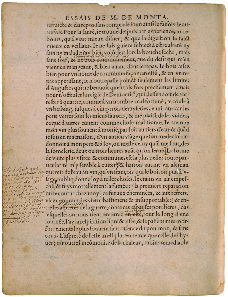 De l’Experience de Michel de Montaigne - Essais - Livre 3 Chapitre 13 - Édition de Bordeaux - 044