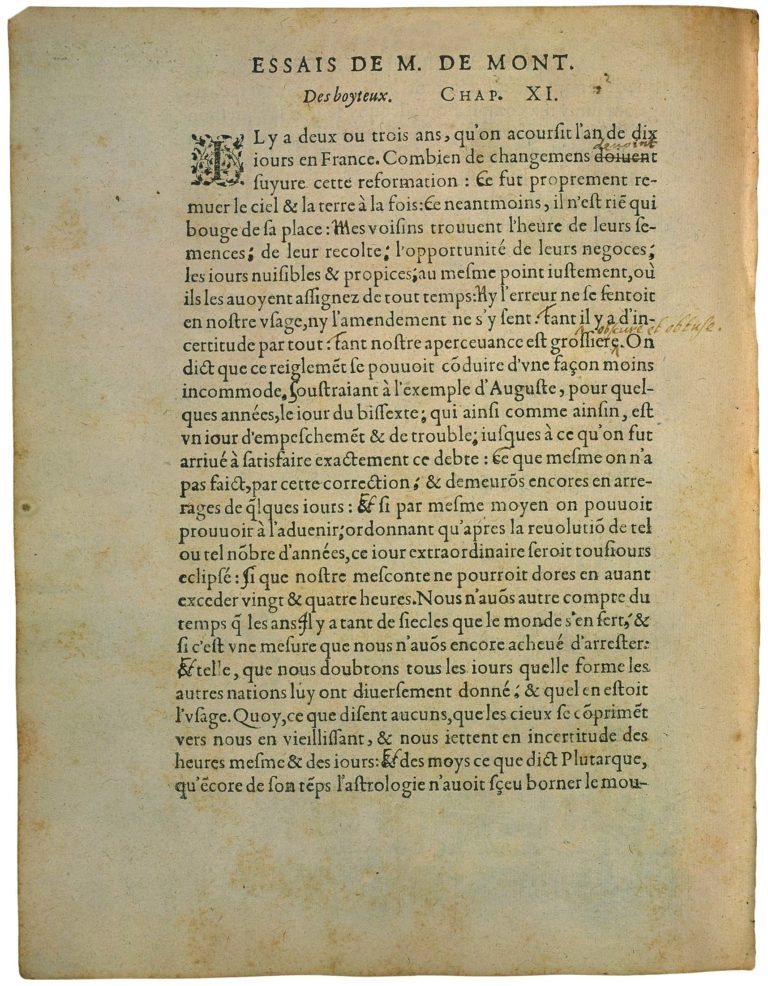 Des Boyteux de Michel de Montaigne - Essais - Livre 3 Chapitre 11 - Édition de Bordeaux - 001