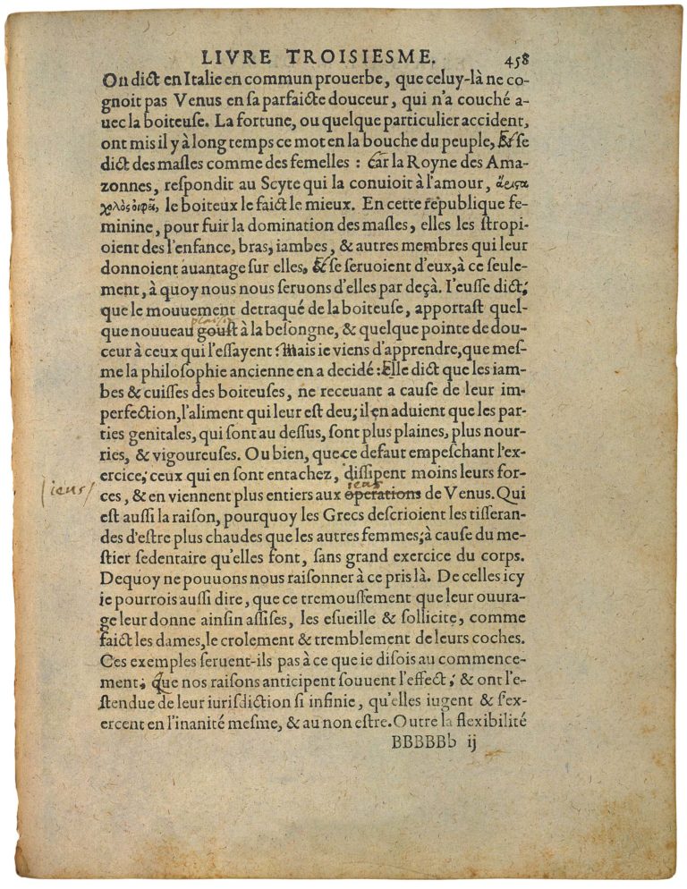 Des Boyteux de Michel de Montaigne - Essais - Livre 3 Chapitre 11 - Édition de Bordeaux - 010