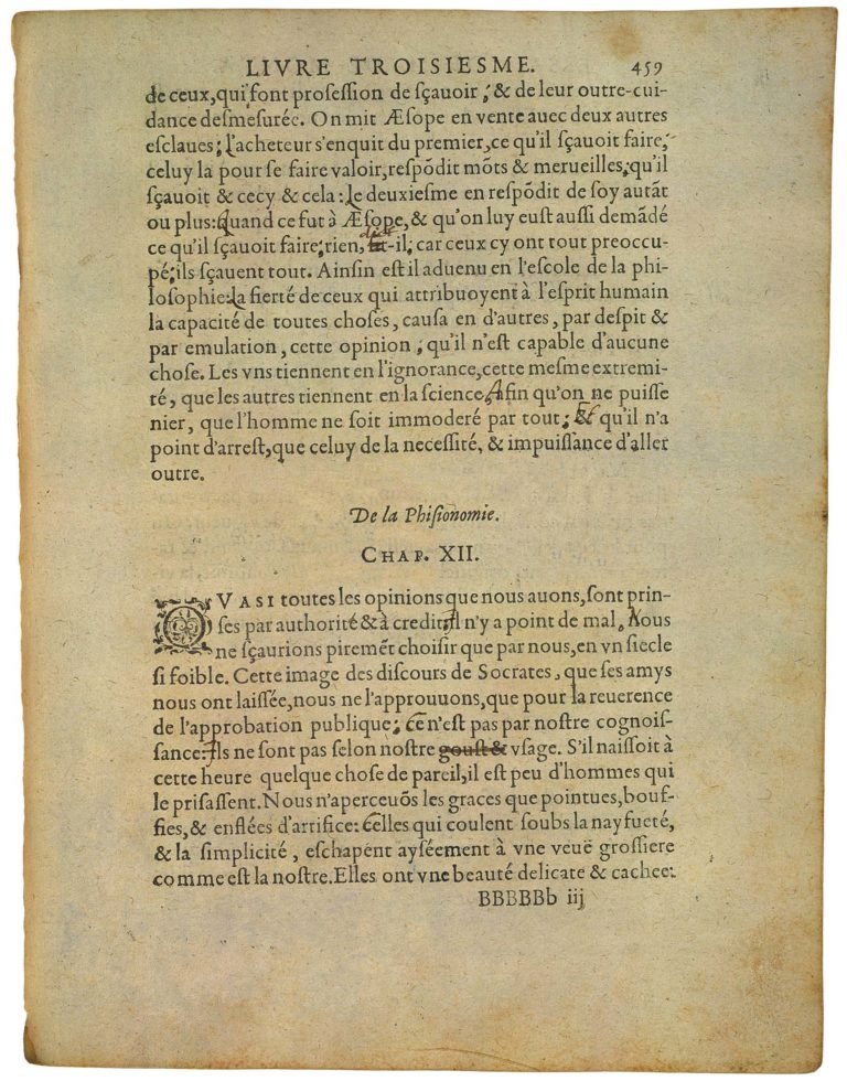 Des Boyteux de Michel de Montaigne - Essais - Livre 3 Chapitre 11 - Édition de Bordeaux - 012