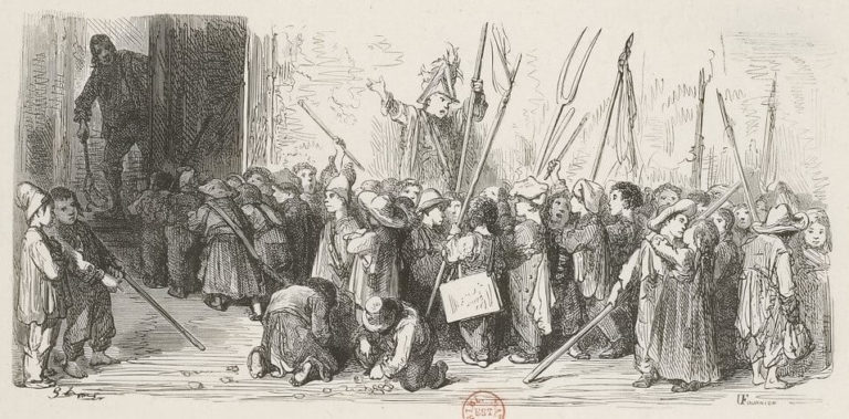 La Ligue des Rats de Jean de La Fontaine dans Les Fables - Estampe de Gustave Doré - 1876