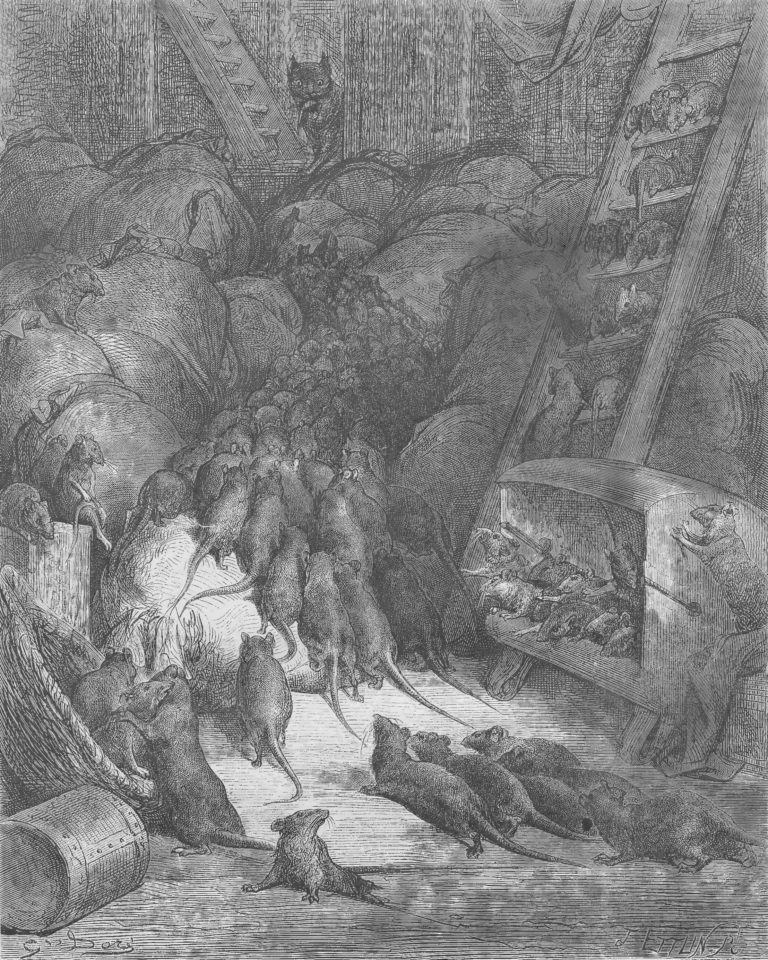 La Ligue des Rats de Jean de La Fontaine dans Les Fables - Illustration de Gustave Doré - 2 - 1876
