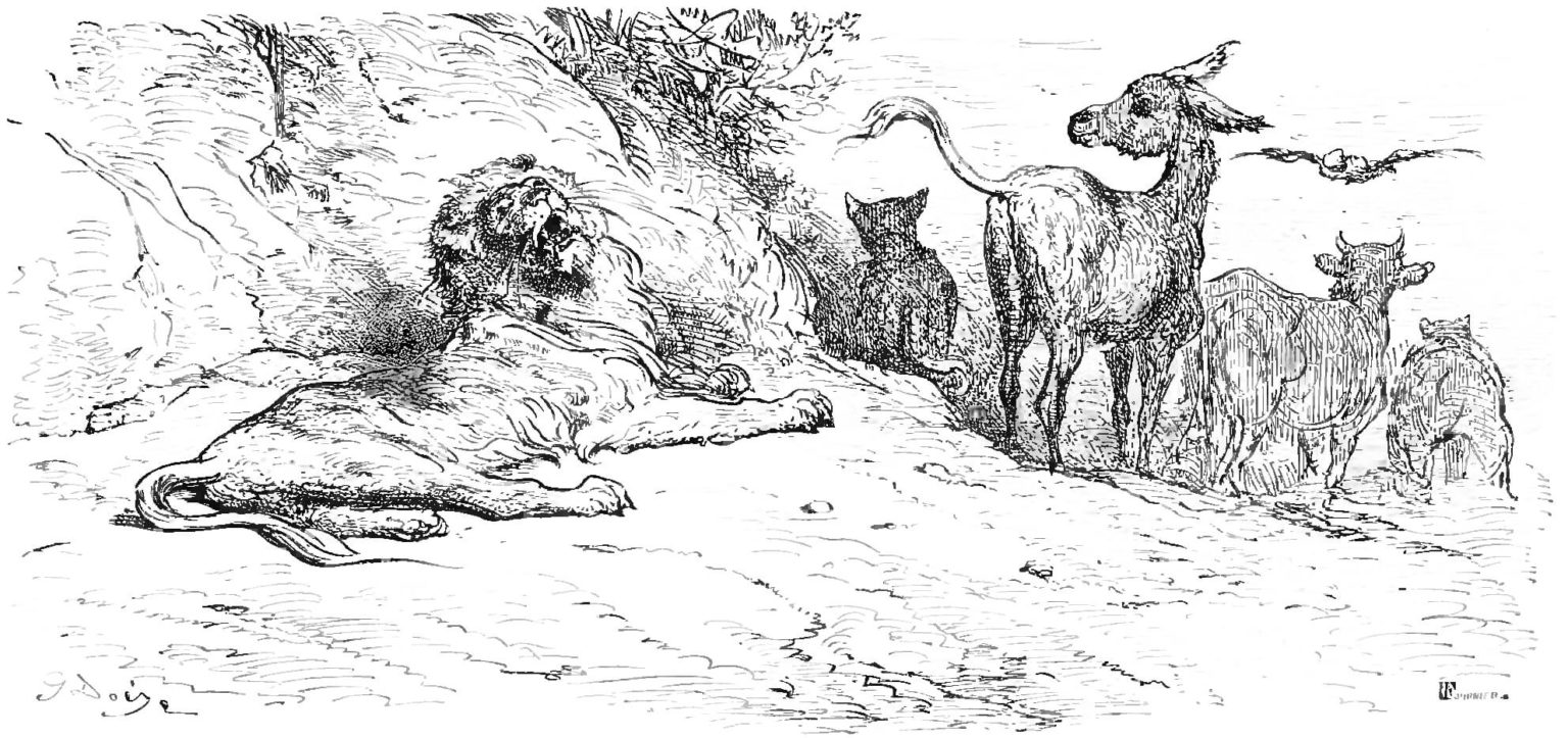 Le Lion Devenu Vieux - Fable de Jean de La Fontaine - Fables de La Fontaine