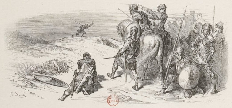 Le Lion S’en Allant En Guerre de Jean de La Fontaine dans Les Fables - Illustration de Gustave Doré - BNF - 1876