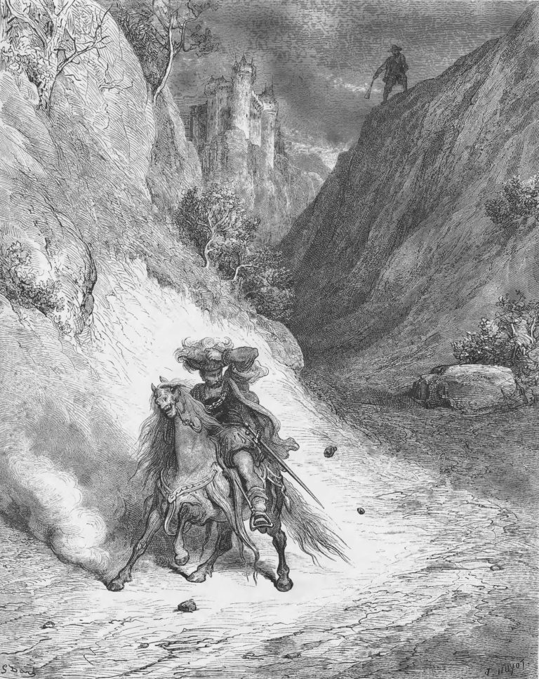 Le Lion et Le Moucheron de Jean de La Fontaine dans Les Fables - Illustration de Gustave Doré - 1876