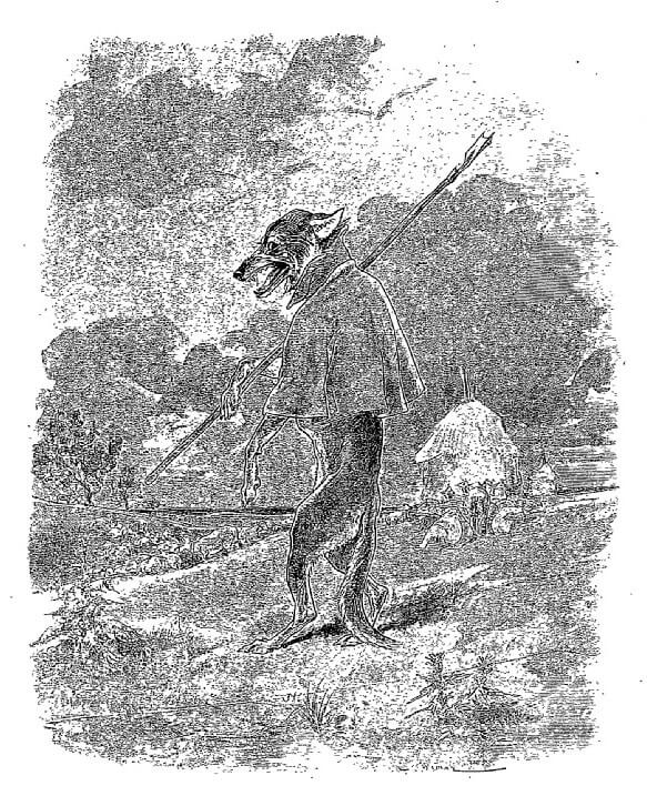 Le Loup Devenu Berger de Jean de La Fontaine dans Les Fables - Illustration de Auguste Vimar - 1897