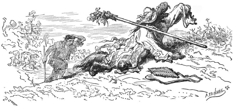 Le Loup Devenu Berger de Jean de La Fontaine dans Les Fables - Illustration de Gustave Doré - 2 - 1876