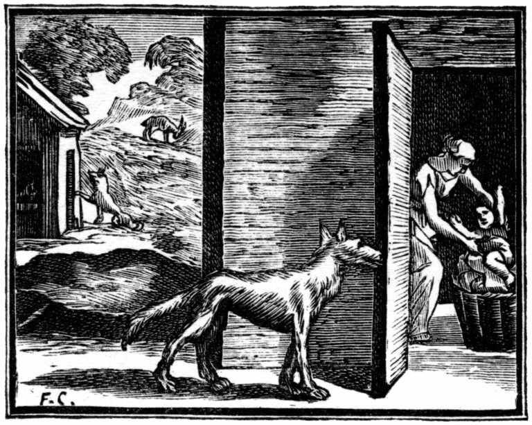 Le Loup, La Chèvre et Le Chevreau de Jean de La Fontaine dans Les Fables - Illustration de François Chauveau - 1688